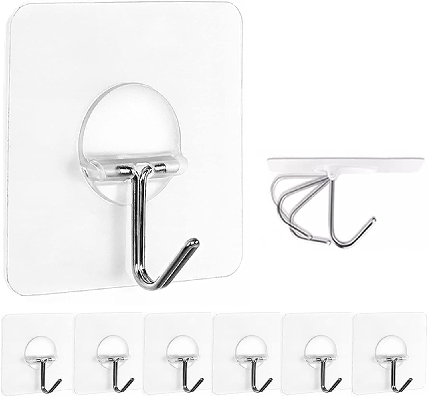 Adhesive Hooks 10 Pcs Transparent