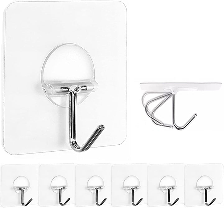 Adhesive Hooks 10 Pcs Transparent