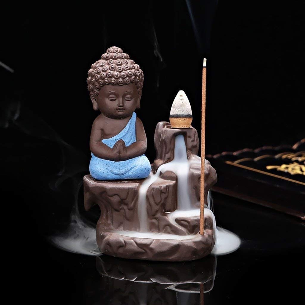 Meditating Monk Buddha Smoke