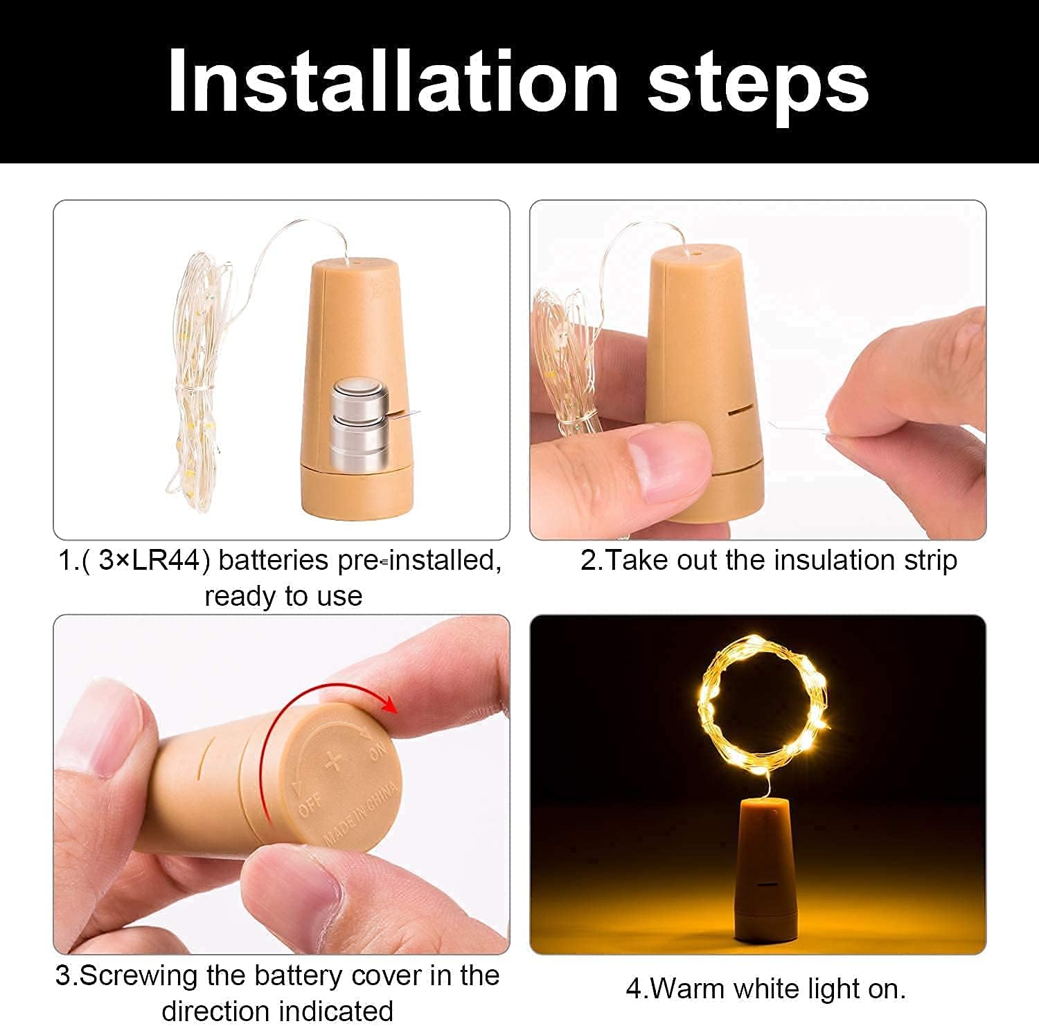 Bottle Lights with Cork